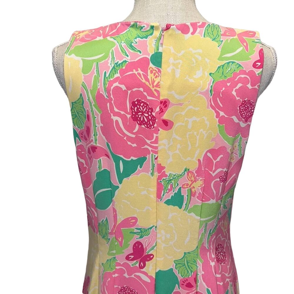 Lilly Pulitzer Silk Sheath Dress With V-Neck -Size 10 - Picture 6 of 7